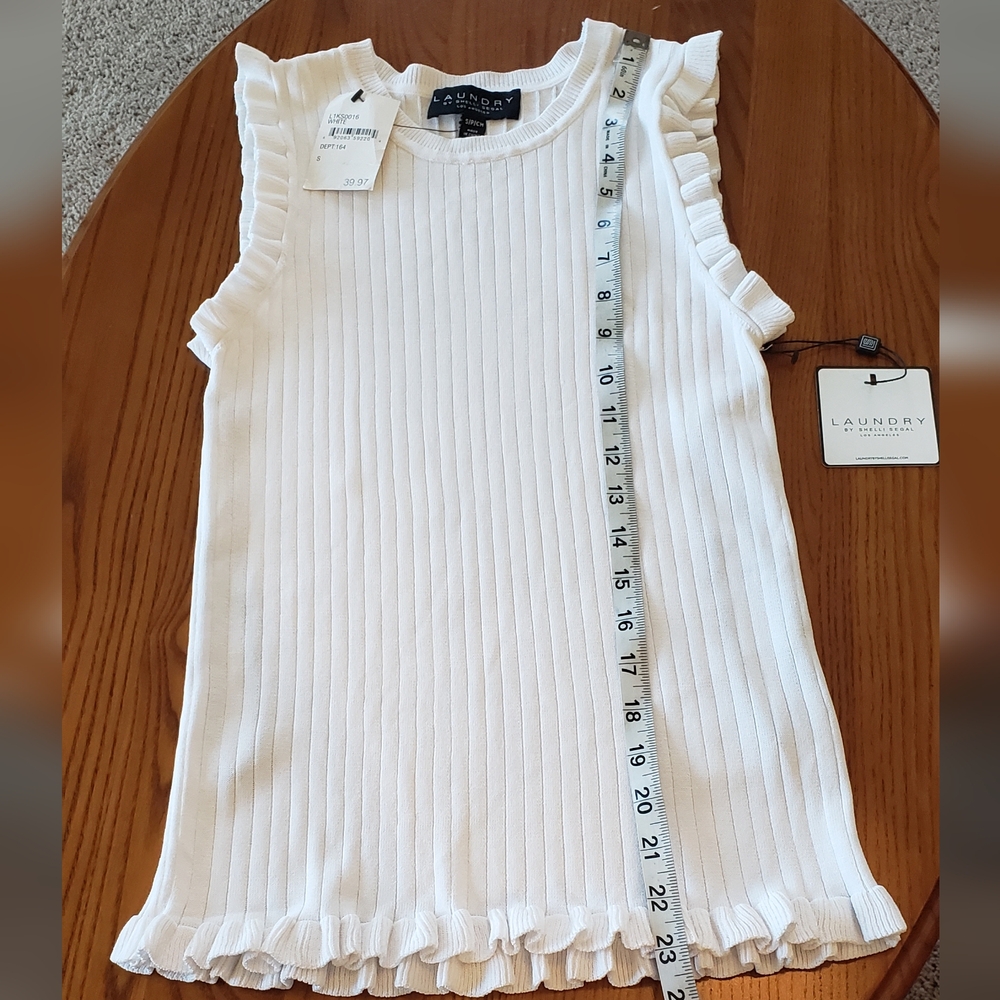 Laundry by Shelli Segal white tank, size S - NEW - Picture 4 of 9